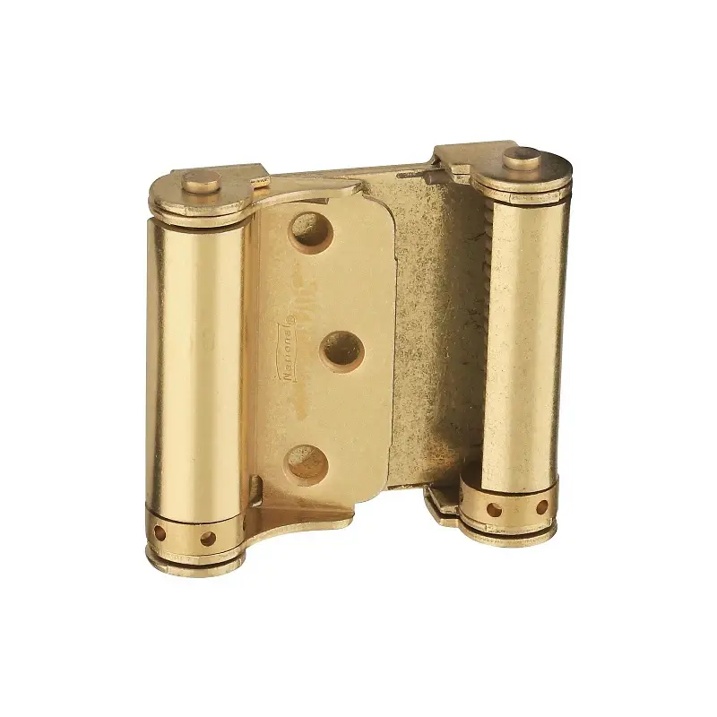 National Hardware N115-303 Spring Hinge, 0.056 Thick Frame Leaf, Frosty Rolled Steel, Brass, Removable Pin