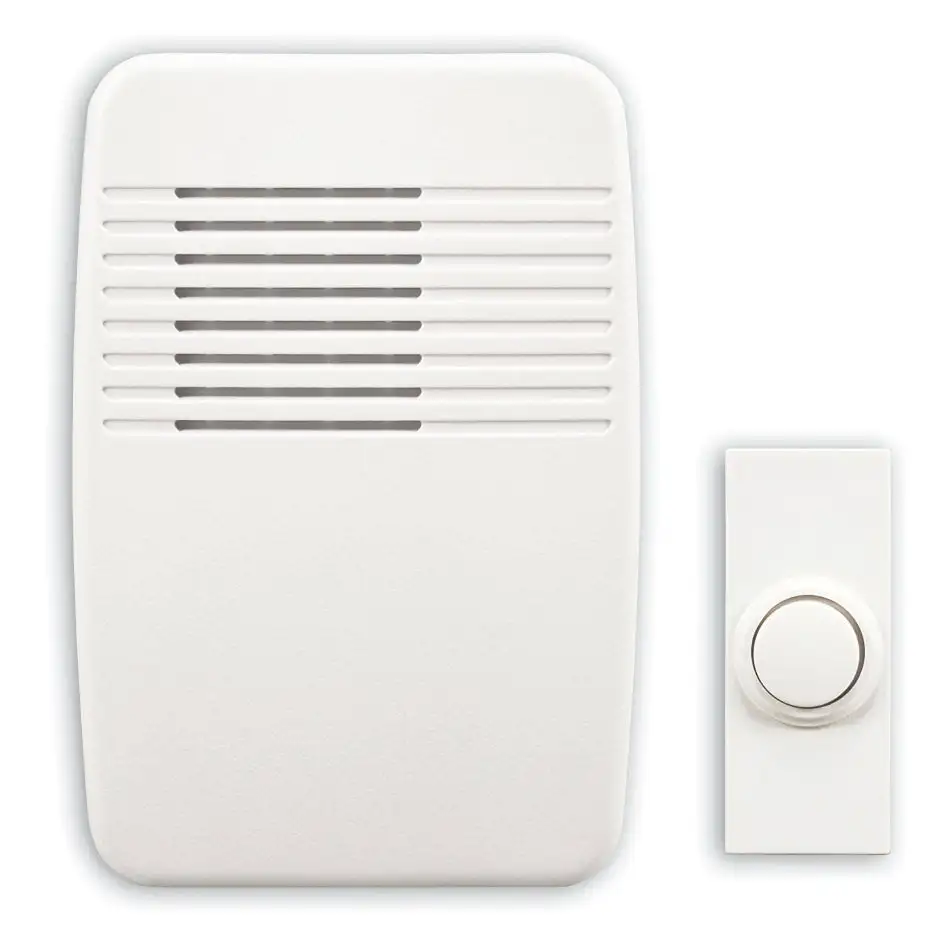 Heath Zenith SL-7366-02 Wireless Doorbell Kit 3-Sound Options White Cover