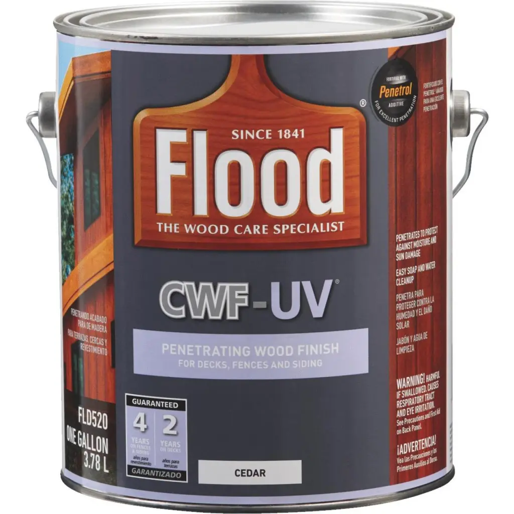Flood CWF-UV Oil-Modified Fence Deck and Siding Wood Finish Cedar 1 Gallon