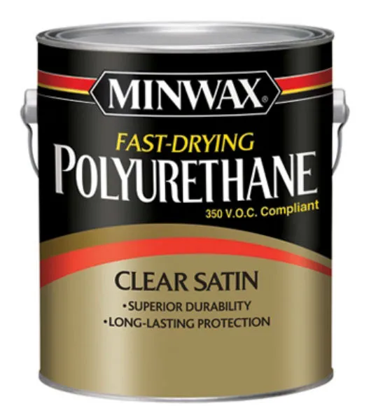 Minwax 319020000 Fast-Drying 350 VOC Polyurethane Finish Clear Satin 1 Gallon Wood
