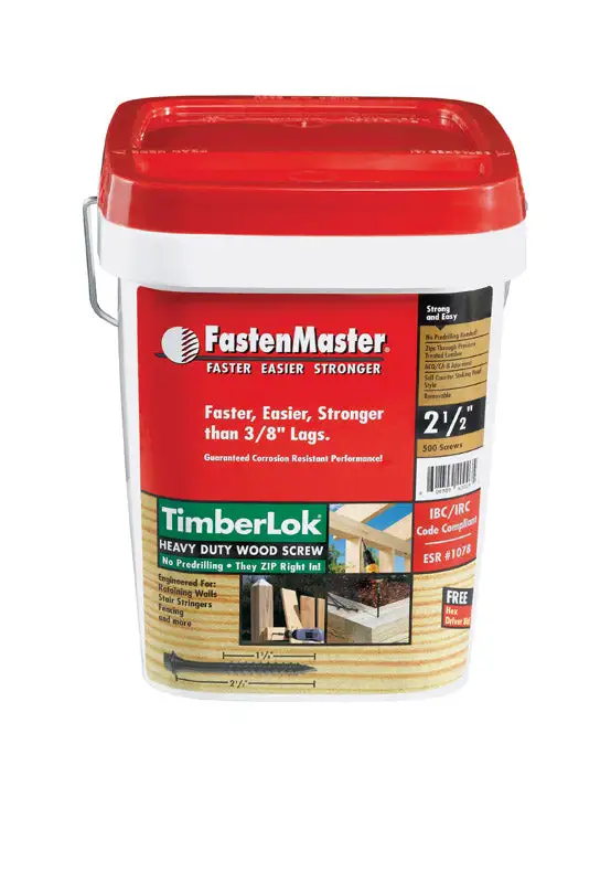 FastenMaster TimberLok No. 10 X 2-1/2 . L Hex Epoxy Coarse Wood Screws 500 pk Framing and Construction