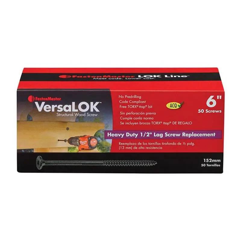 FastenMaster VersaLOK 6 L Torx Ttap Galvanized Coarse Structural Wood Screws 50 pk