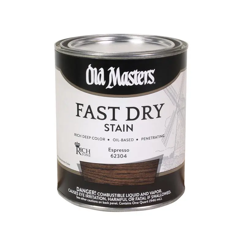 Old Masters Semi-Transparent Espresso Oil-Based Alkyd Fast Dry Wood Stain 1 qt Pack 4