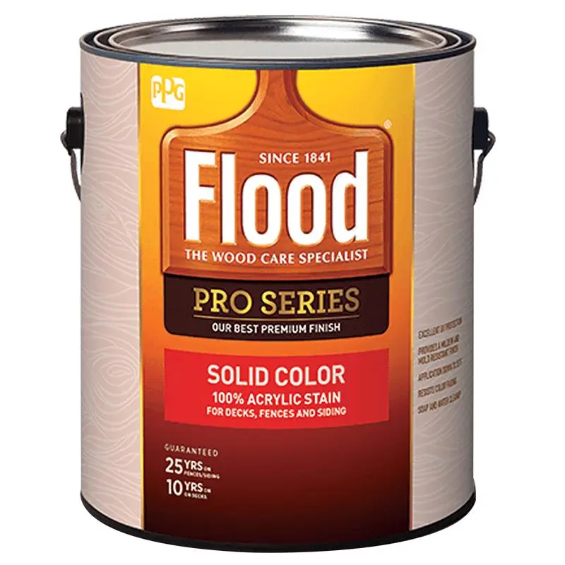Flood Pro Series Solid Satin White Tint Base Acrylic Wood Stain 1 Gallon Pack 4