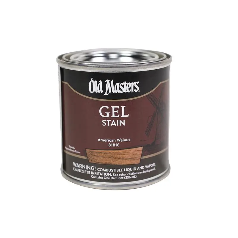 Old Masters Semi-Transparent American Walnut Oil-Based Alkyd Gel Stain 0.5 Pint Pack 6