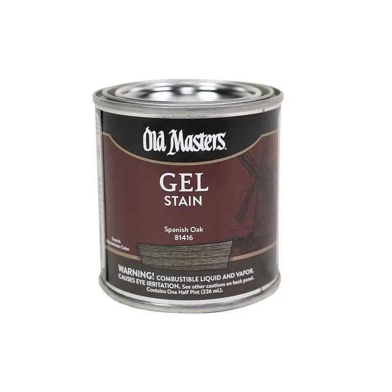 Old Masters Semi-Transparent Spanish Oak Oil-Based Alkyd Gel Stain 0.5 Pint Pack 6