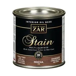 Mocha Wood Stain 1/2-Pint Rich Brown Finish Furniture and Decks Zar