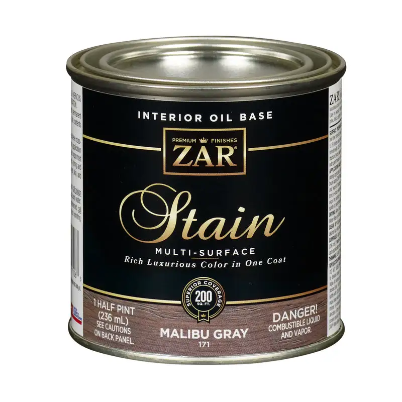 ZAR Solid Satin Malibu Gray Oil-Based Wood Stain 1/2 Pint Pack 6