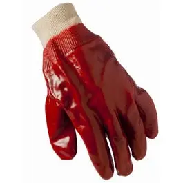 Work Gloves PVC-Coated Jersey Lining Red Men's Large Grip Protection Grease Monkey