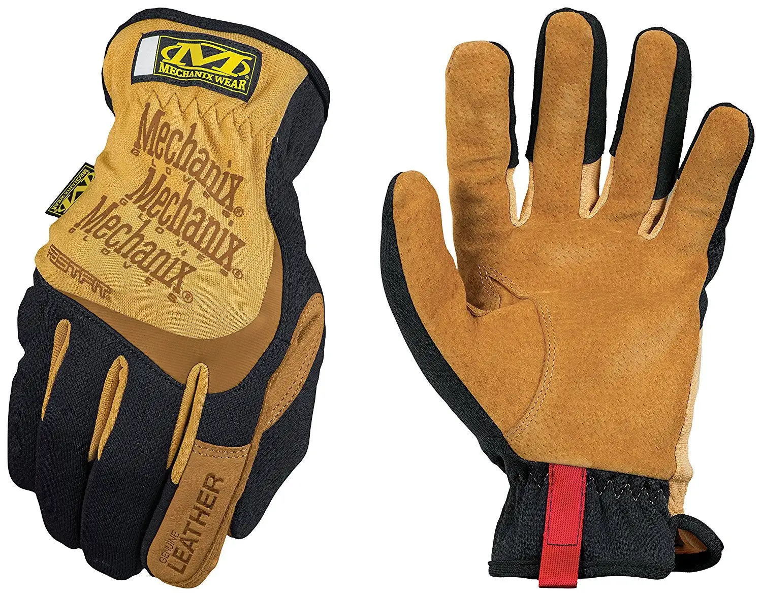 Mechanix Wear LFF-75-009 FastFit DuraHide Leather Gloves Black and Tan Medium Work