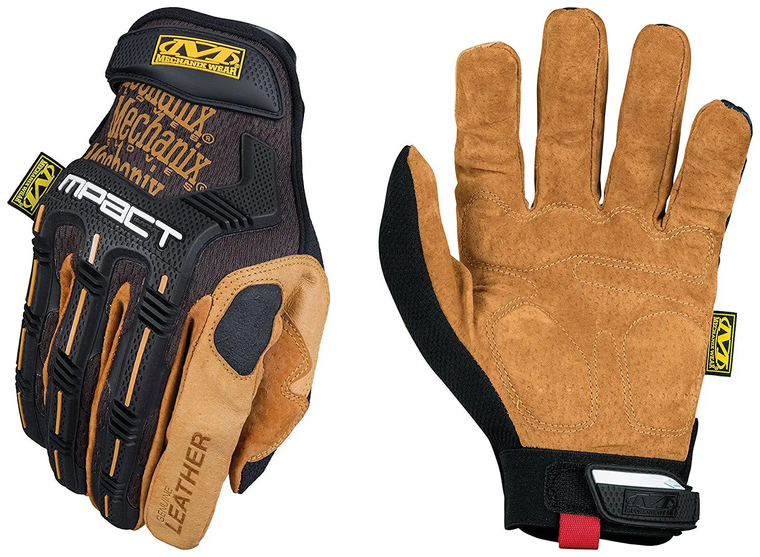 Mechanix Wear LMP-75-009 Leather M-Pact Gloves Medium Black & Tan Impact Protection