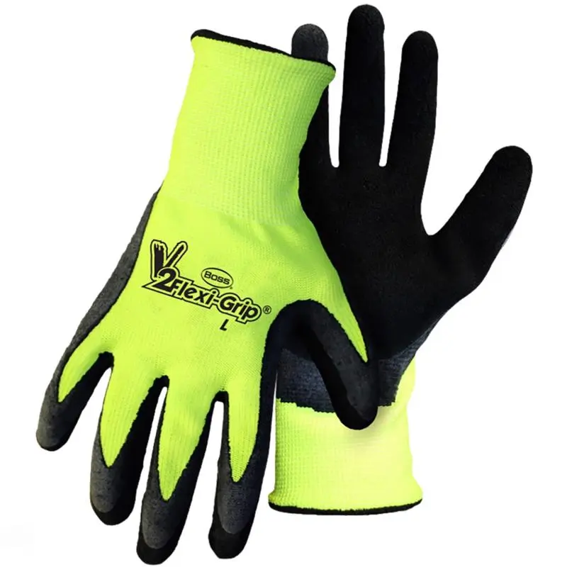 WORK GLOVES HIVIZ Size L Pack 12 Construction & Safety