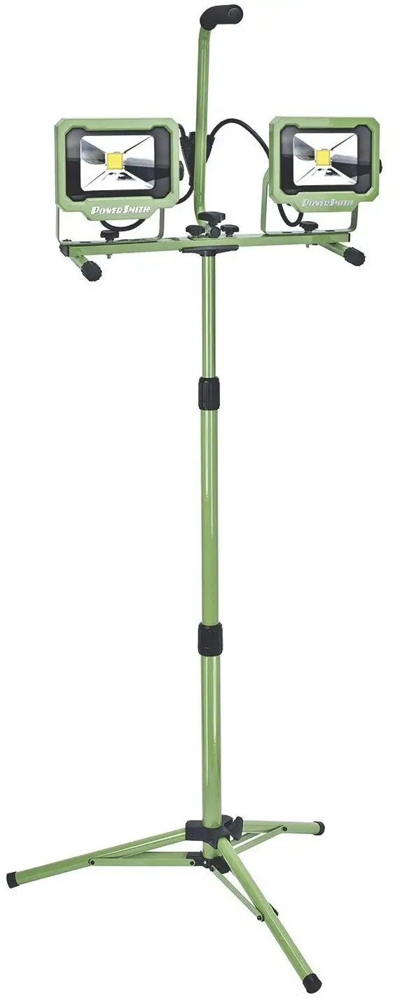 PowerSmith PWL2140T Dual-Head LED Work Light Tripod 40W 4000 Lumens Construction and Outdoor Use