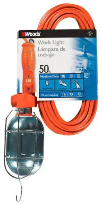 Woods 0692 Orange 50 Foot 16/3 SJTW Cord Trouble Light