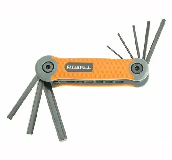 Faithfull Folding Hex Key Set 8 Metric (1.5-8mm) - Core Hexagon Set